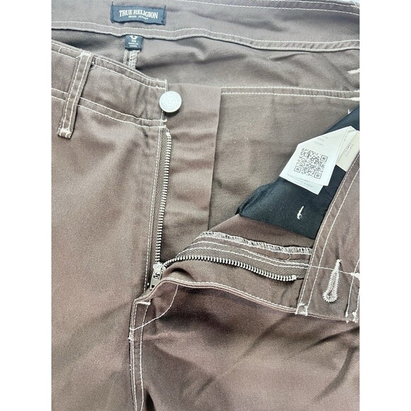 True Religion Jeans Men's Bracken Brown Baggy Cargo Pants Size 38 Y2K 2000‎ NWT - Picture 7 of 10